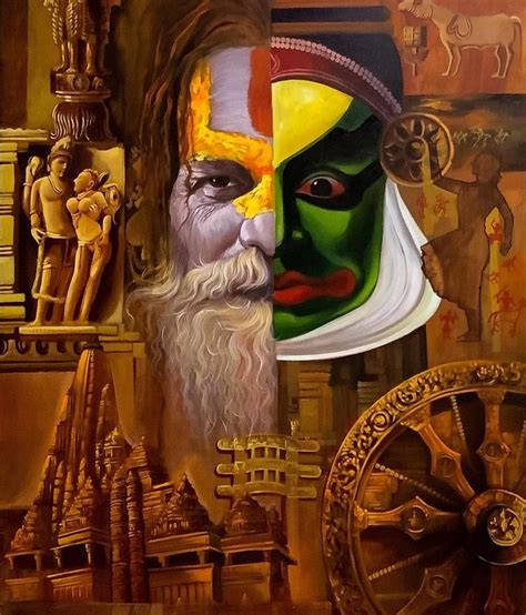 Maadhvan Goyal on Instagram: "Bharat 1 (sold) Acrylic on canvas 2020 ArtiST MK GOYAL ये आरम्भ ...