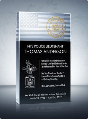 Police Retirement Plaque and Wording Samples | Retirement plaques ...