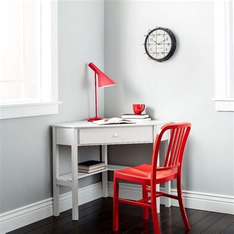 Antique White Wood Corner Computer Desk Home Office Furniture #desk | Desks for small spaces ...