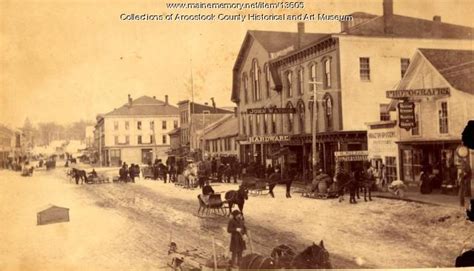 Item 13605 - Market Square in winter, Houlton, ca. 1885 - Vintage Maine ...