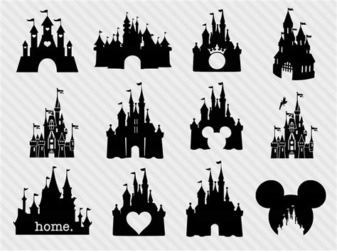 Disney castle svg bundle disney castle clipart castle svg | Etsy