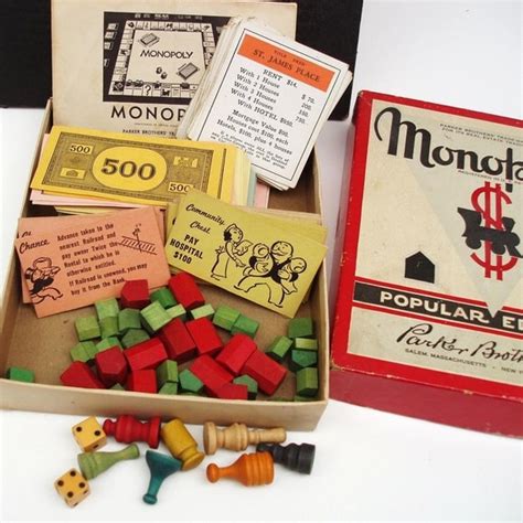 Vintage Monopoly Vintage Monopoly Game Wooden Pieces Family