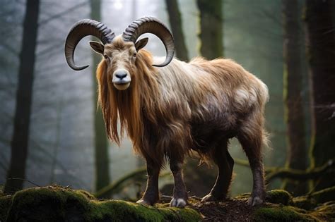 Premium AI Image | Large European mouflon in its natural habitat