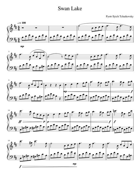 Swan Lake Theme - Tchaikovsky Sheet music for Piano (Solo) Easy ...