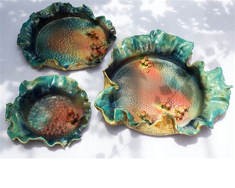 Ceramic Decorative Plates | Ocean Collection | Kopái - Paar | Indian Craft Store