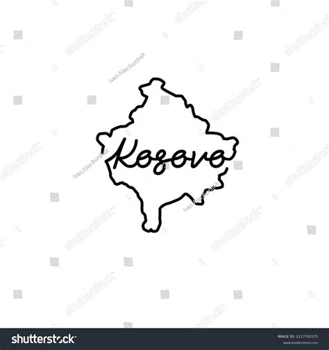 Kosovo Outline Map Handwritten Country Name Stock Illustration ...