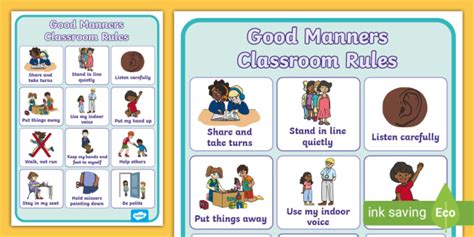 Good Manners Classroom Rules Poster (teacher made)