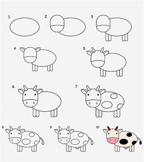 cow drawing easy – cow drawing tutorial – Kuchi