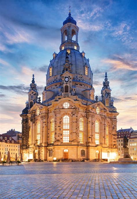 Lutheran Church Dresden Frauenkirche in Dresden at Night, German Stock Photo - Image of interest ...