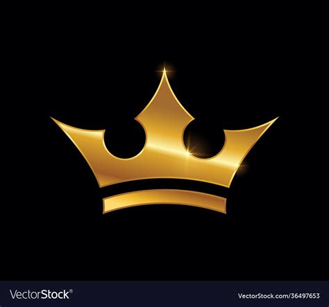 Golden crown logo sign Royalty Free Vector Image