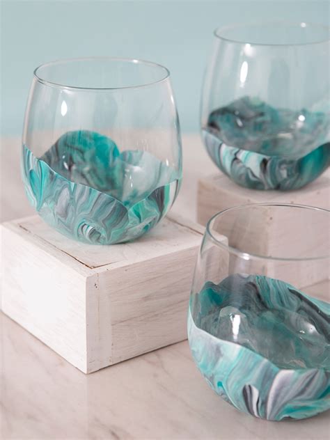 You HAVE To See How Easy These Marble Wine Glasses Are To Paint!