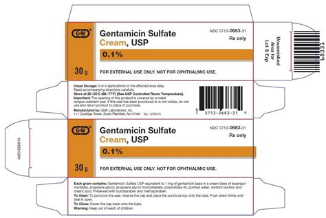 Gentamicin Cream - FDA prescribing information, side effects and uses