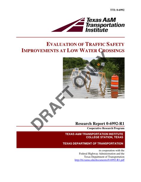 (PDF) Evaluation of Traffic Safety Improvements at Low Water Crossings