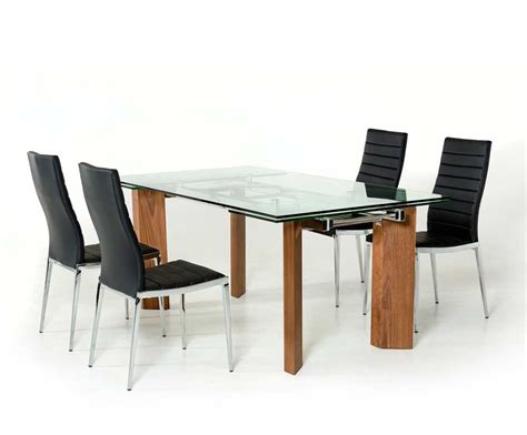 Extendable Large Glass Top Dining table VG 048 | Modern Dining