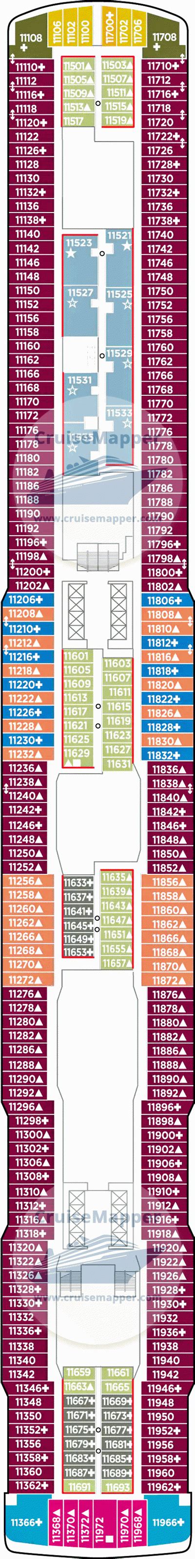 Norwegian Joy deck 11 plan | CruiseMapper