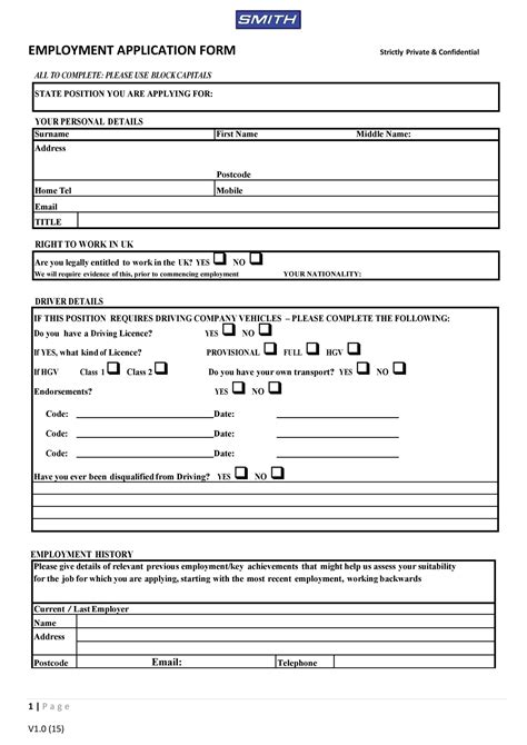 50 Free Employment / Job Application Form Templates [Printable] ᐅ TemplateLab