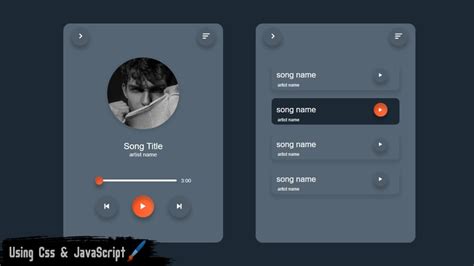 Create Modern Music player | Music player UI | using Html, css & JavaScript