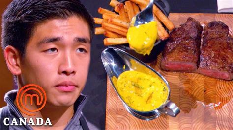 Eric Chong's Steak Frites with Béarnaise Sauce Dish | MasterChef Canada | MasterChef World in ...