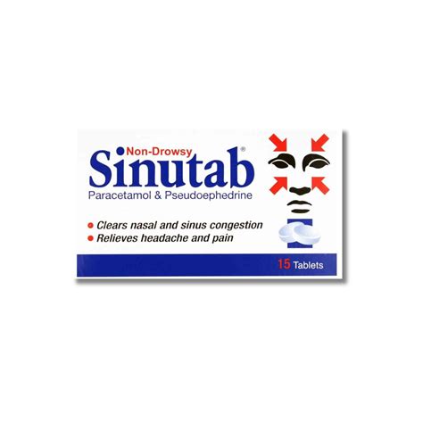 Sinutab Non-Drowsy Congestion Relief - 15 Tablets | Pharmacy Prime