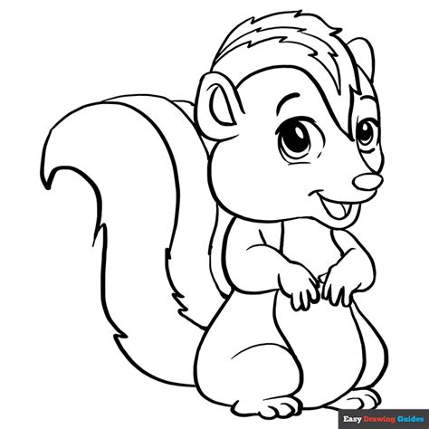 Skunk Coloring Page | Easy Drawing Guides