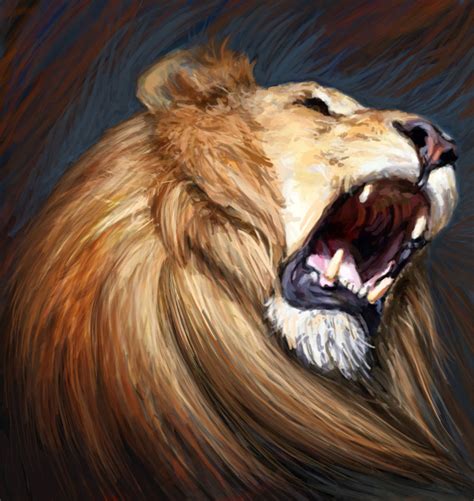 Lion Roaring Painting at PaintingValley.com | Explore collection of ...