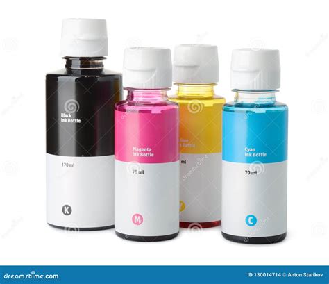 Set of printer ink bottles stock photo. Image of magenta - 130014714