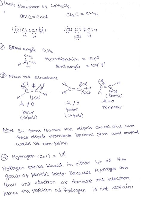 Draw C2H2Cl2 which structure is polar which is dipole - WizEdu