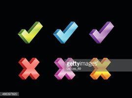 Vector 3d Check And X Symbol Stock Clipart | Royalty-Free | FreeImages