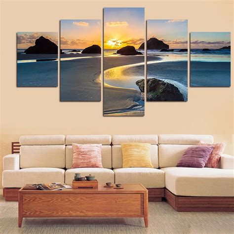 Natural Landscape No Framed 5 Piece Modern Home Wall Decor Canvas ...