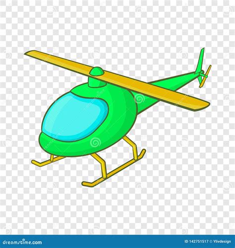 Green Helicopter Icon, Cartoon Style Stock Vector - Illustration of ...