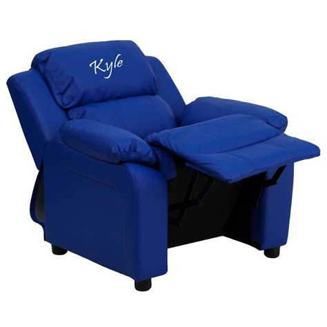 Flash Furniture Deluxe Contemporary Personalized Kids Recliner with Storage Compartment ...