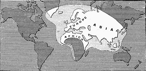 Description: A map from 1898 showing the part of the world (shown in white) known to Europeans ...