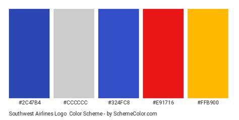 Southwest Airlines Logo Color Scheme » Brand and Logo » SchemeColor.com