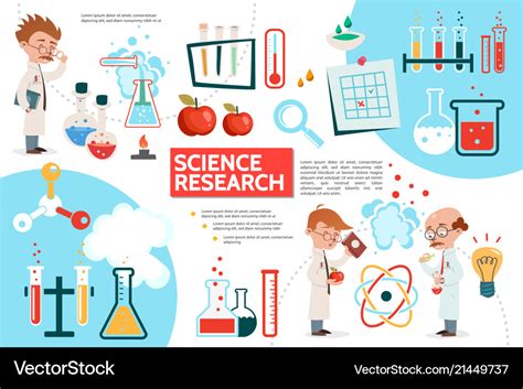 Flat science infographic template Royalty Free Vector Image