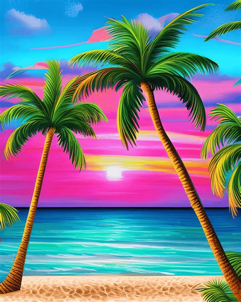 Caribbean Cruise Ship Sunset Background Beach Scene Palm Trees Sparkle | lupon.gov.ph