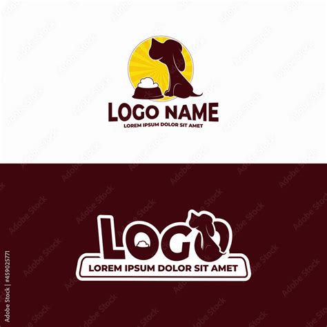 Dog food logo with happy dog Stock Vector | Adobe Stock