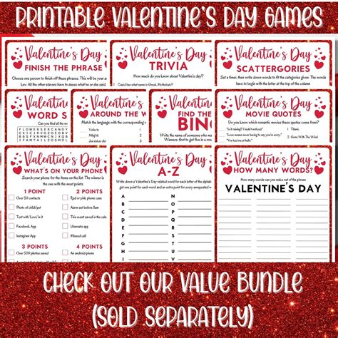 Printable Valentine's Day Movie Quotes Party Game Instant - Etsy