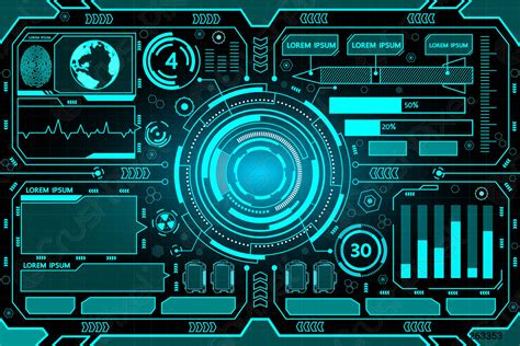 Futuristic interface hud technology background vector design - stock ...