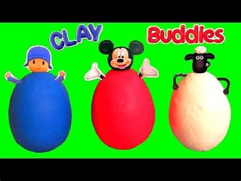 Surprise Clay Buddies Mickey Mouse, POCOYO, Peppa Pig, Sofia, Shaun Sheep Play-Doh Huevos ...