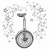 Sparkling One Wheel unicycle coloring page Lulu Pages sketch template