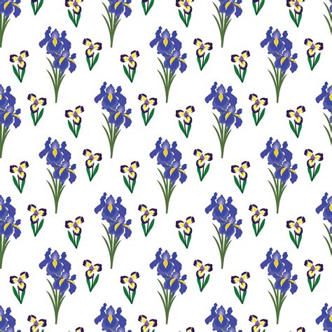 Iris Flower and leaf Seamless Pattern Design 5006083 Vector Art at Vecteezy