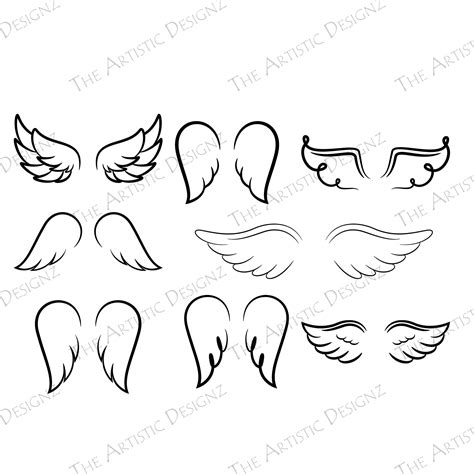 Angel Wings SVG Bundle Angel Wing SVG Silhouette Vector - Etsy UK