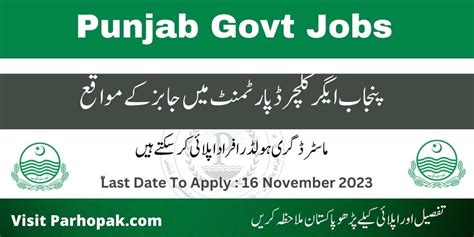 Punjab Agriculture Department November Jobs 2023