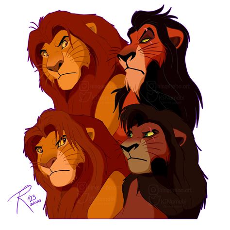 #234294 - safe, artist:ksnamabi, kovu (the lion king), mufasa (the lion king), scar (the lion ...