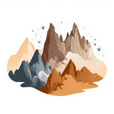 Premium AI Image | Minimalist Mountain Illustration On White Background