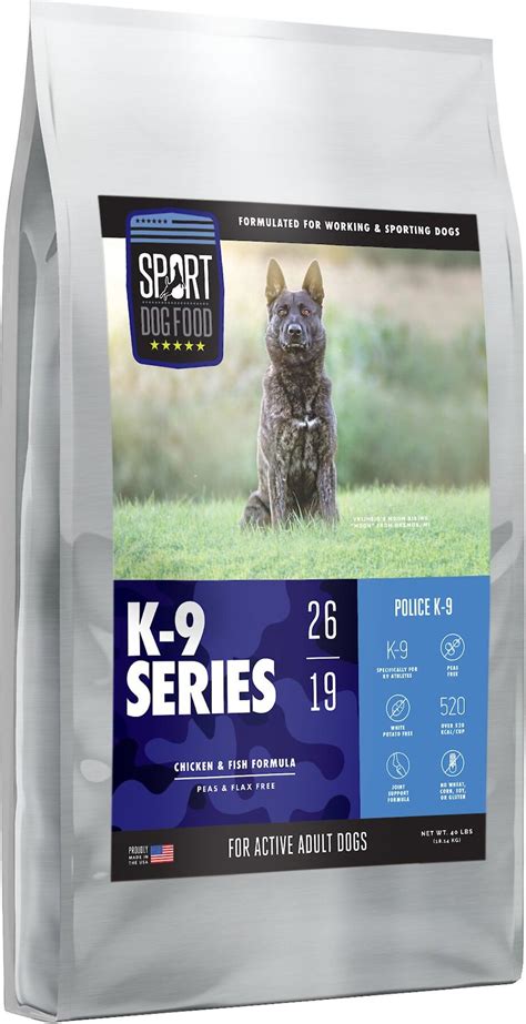 Sport Dog Food K-9 Series Police K-9 Chicken & Fish Formula Dry Dog Food, 40-lb bag - Chewy.com