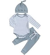 Amazon.com: Newborn Baby Boy Girl Clothes Ribbed Knitted Long Sleeve Romper Pants Solid Cotton ...