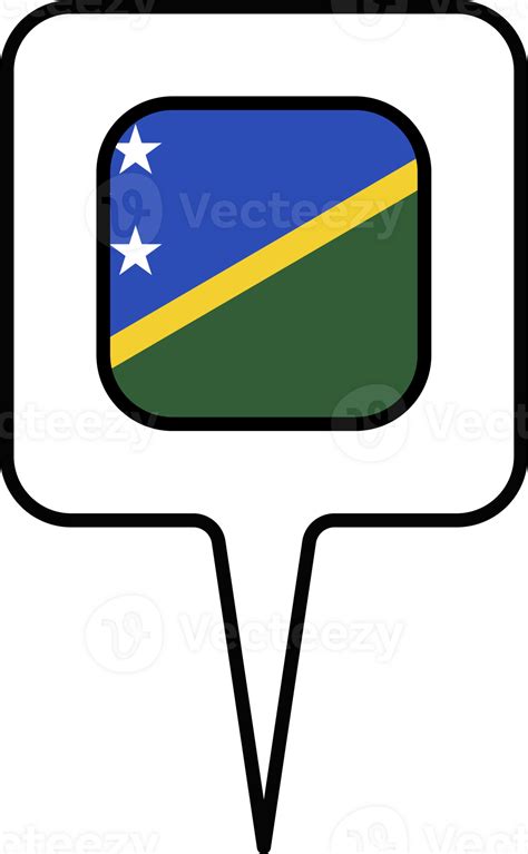 Solomon Islands flag Map pointer icon, square design. 23639703 PNG