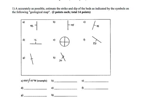 Solved A accurately as possible, estimate the strike and dip | Chegg.com