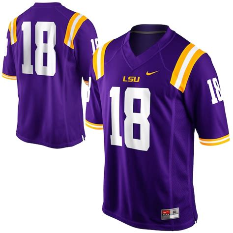 Nike LSU Tigers #18 Game Football Jersey - Purple | Official LSU Tigers ...